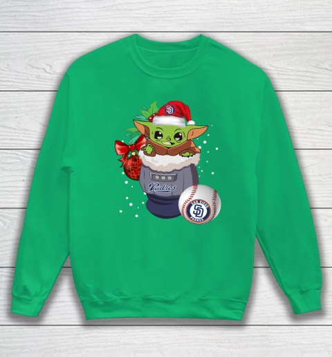 San Diego Padres Christmas Baby Yoda Star Wars Funny Happy MLB Sweatshirt 6