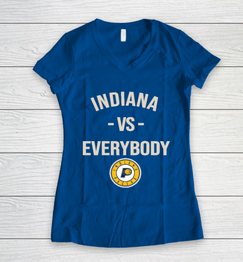 Indiana Pacers Vs Everybody Women's V-Neck T-Shirt 7