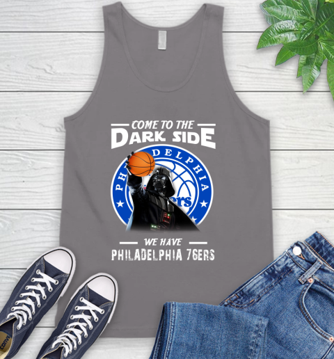 NBA Come To The Dark Side We Have Philadelphia 76ers Star Wars Darth Vader Basketball Tank Top 6