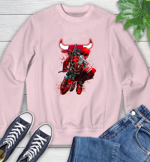 NBA Deadpool Marvel Comics Sports Basketball Chicago Bulls Sweatshirt 9