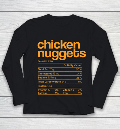 Chicken Nuggets Nutrition Facts Funny Thanksgiving Christmas Youth Long Sleeve