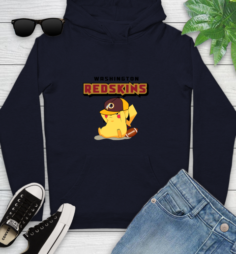 NFL Pikachu Football Washington Redskins Youth Hoodie 4