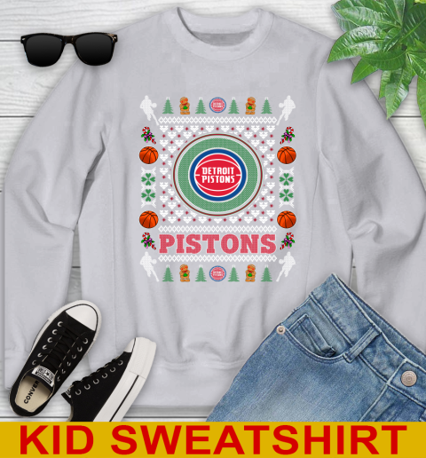 Detroit Pistons Merry Christmas NBA Basketball Loyal Fan Youth Sweatshirt 3