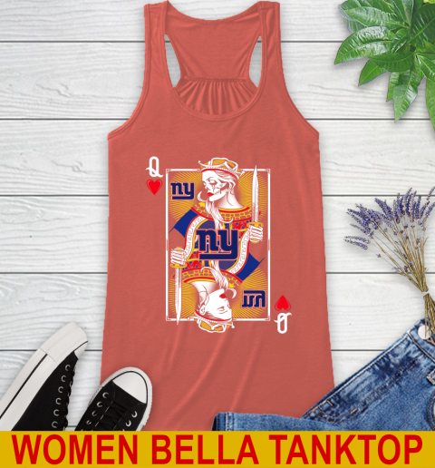NFL Football New York Giants The Queen Of Hearts Card Shirt Racerback Tank 3