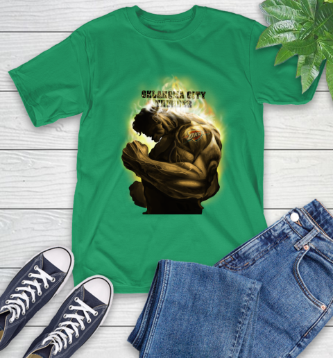 Oklahoma City Thunder NBA Basketball Hulk Marvel Avengers Sports T-Shirt 7