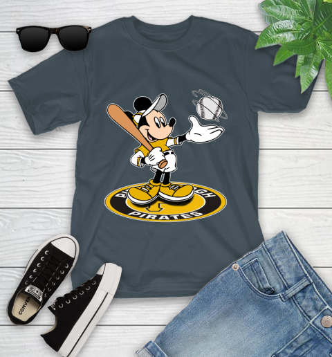 MLB Baseball Pittsburgh Pirates Cheerful Mickey Disney Shirt Youth T-Shirt 8