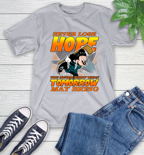 San Jose Sharks NHL Hockey ootball Mickey Disney Never Lose Hope T-Shirt 6