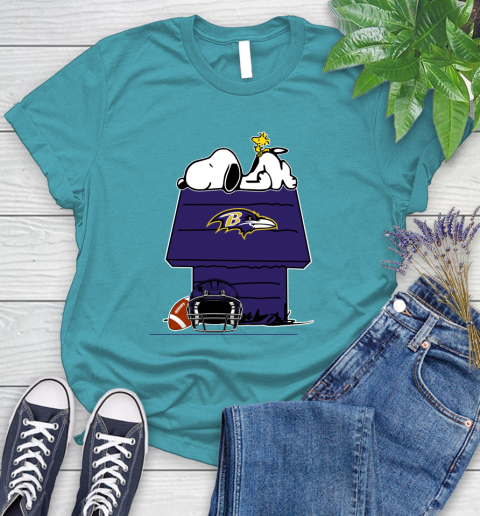 Baltimore Ravens NFL Football Snoopy Woodstock The Peanuts Movie Women's T-Shirt 13 Baltimore Ravens NFL Football Snoopy Woodstock The Peanuts Movie Women's T-Shirt - Image 13