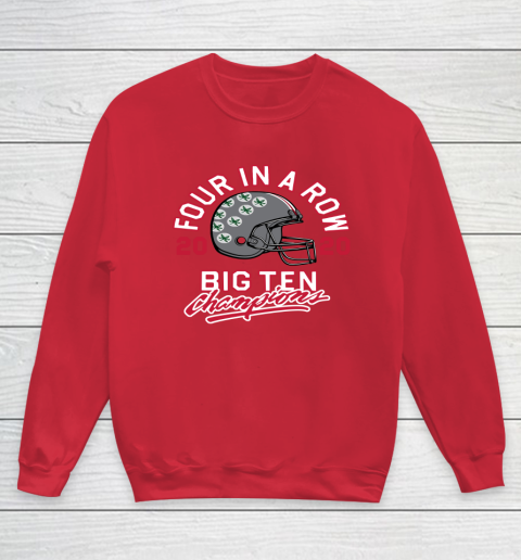OSU 2020 Big Ten Champions 2020 Four In A Row Youth Sweatshirt 7