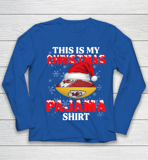 Kansas City Chiefs This Is My Christmas Pajama Shirt NFL Youth Long Sleeve 7
