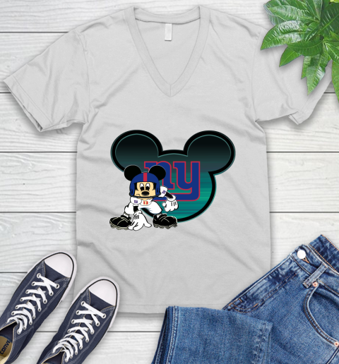 NFL New York Giants Mickey Mouse Disney Football T Shirt V-Neck T-Shirt