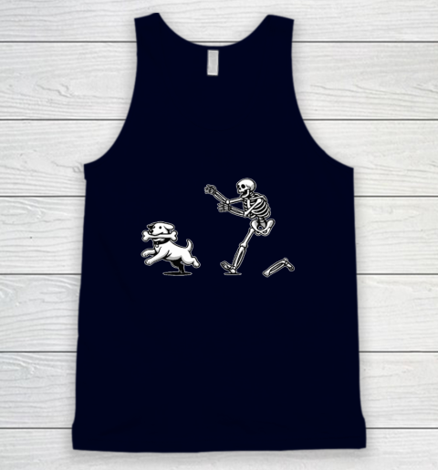 Halloween Dog, Funny Skeleton, Skeleton Chasing Dog Tank Top 2