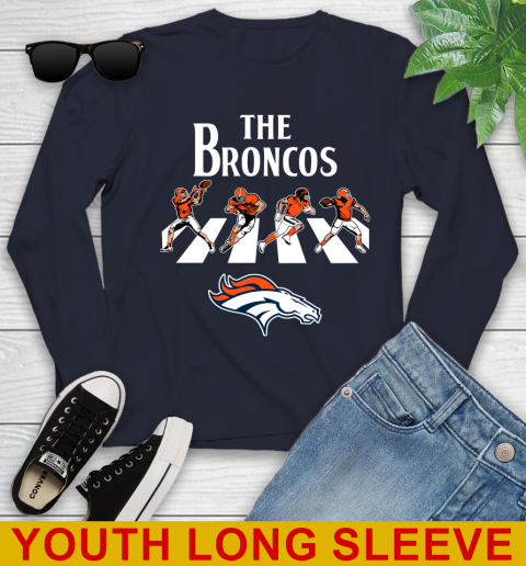 NFL Football Denver Broncos The Beatles Rock Band Shirt Youth Long Sleeve 2