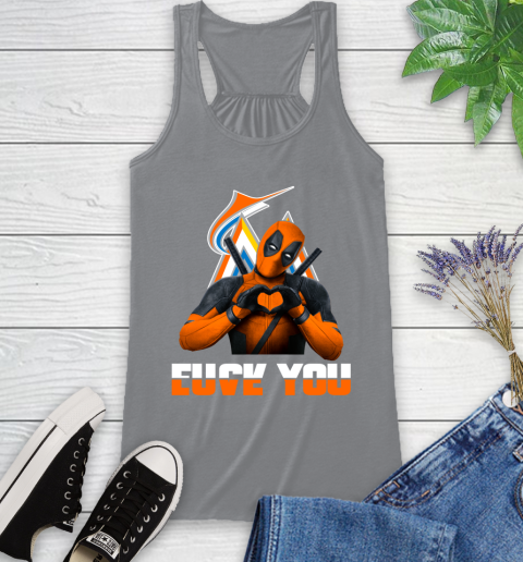 MLB Miami Marlins Deadpool Love You Fuck You Baseball Sports Racerback Tank 4