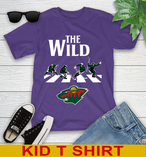 NHL Hockey Minnesota Wild The Beatles Rock Band Shirt Youth T-Shirt 3