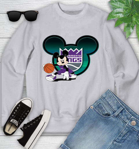 NBA Sacramento Kings Mickey Mouse Disney Basketball Youth Sweatshirt 4