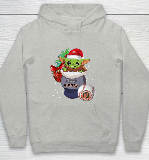 San Francisco Giants Christmas Baby Yoda Star Wars Funny Happy MLB Youth Hoodie 2