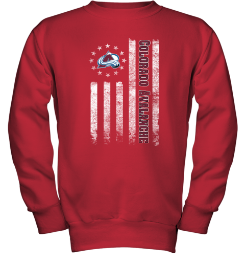 NHL American Flag Hockey Sports Colorado Avalanche Youth Sweatshirt 5