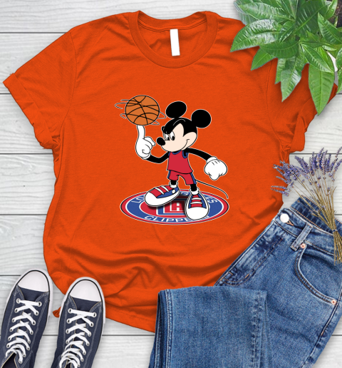 NBA Basketball LA Clippers Cheerful Mickey Disney Shirt Women's T-Shirt 4