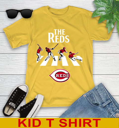 MLB Baseball Cincinnati Reds The Beatles Rock Band Shirt Youth T-Shirt 9