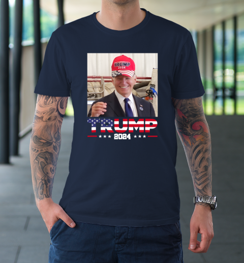 Joe biden Wearing A Trump Hat T-Shirt 2
