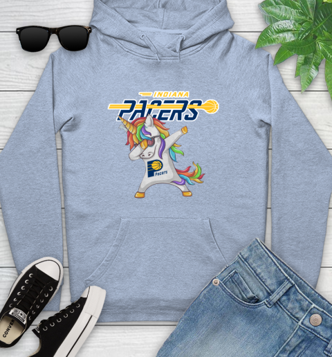 Indiana Pacers NBA Basketball Funny Unicorn Dabbing Sports Youth Hoodie 10