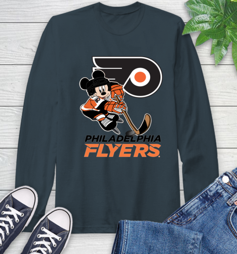 NHL Philadelphia Flyers Mickey Mouse Disney Hockey T Shirt Long Sleeve T-Shirt 8