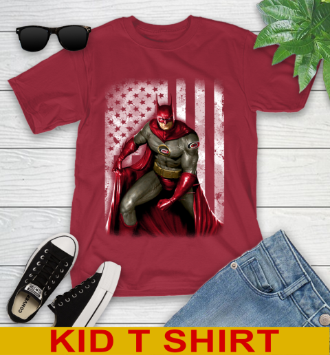 Carolina Hurricanes NHL Hockey Batman DC American Flag Shirt Youth T-Shirt 12