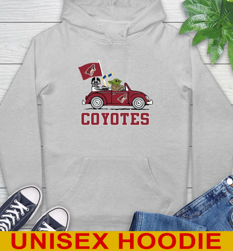NHL Hockey Arizona Coyotes Darth Vader Baby Yoda Driving Star Wars Shirt Hoodie 6