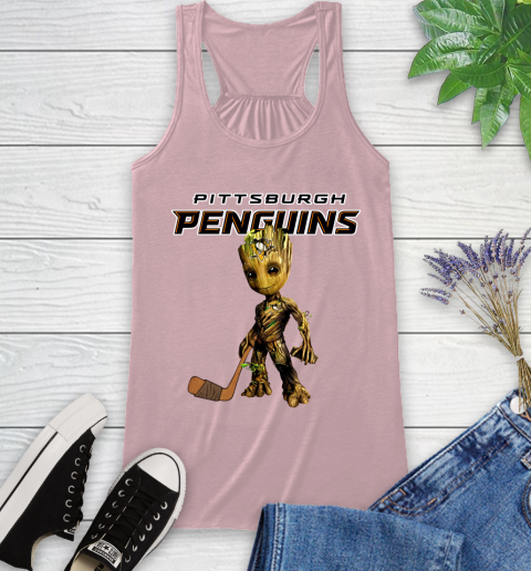 Pittsburgh Penguins NHL Hockey Groot Marvel Guardians Of The Galaxy Racerback Tank 11