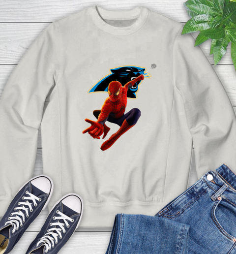 NFL Spider Man Avengers Endgame Football Carolina Panthers Sweatshirt 12