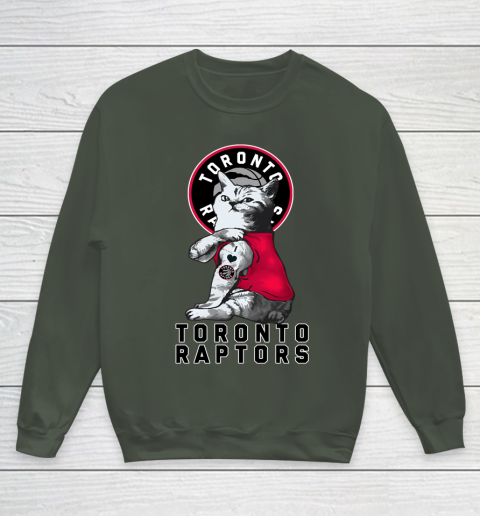 NBA Basketball My Cat Loves Toronto Raptors Youth Sweatshirt 8