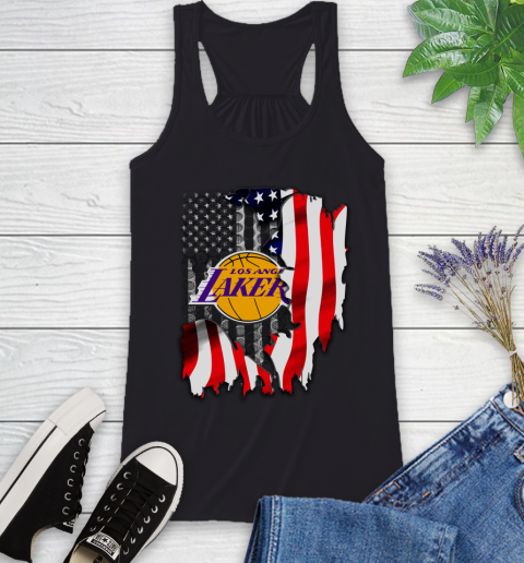 Los Angeles Lakers NBA Basketball American Flag Racerback Tank