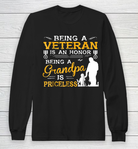 Grandpa Funny Gift Apparel  Mens Veteran Grandpa Gift For Grandfather Long Sleeve T-Shirt