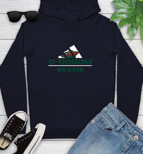 NHL A Badass Minnesota Wild Fan Adidas Hockey Sports Youth Hoodie 3