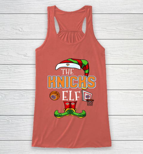 New York Knicks Christmas ELF Funny NBA Racerback Tank 3