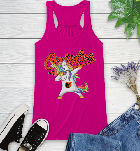 Baltimore Orioles MLB Baseball Funny Unicorn Dabbing Sports Racerback Tank 8