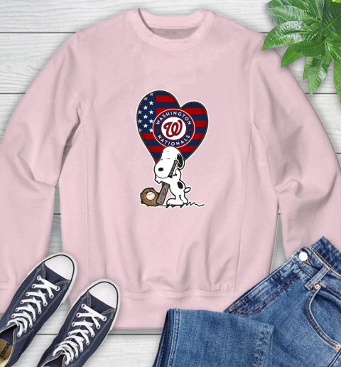 Washington Nationals MLB Baseball The Peanuts Movie Adorable Snoopy Sweatshirt 9