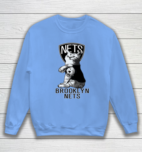 NBA Basketball My Cat Loves Brooklyn Nets Sweatshirt 8