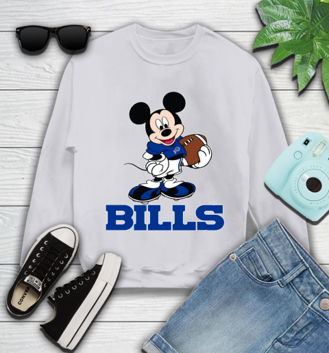 NFL Football Buffalo Bills Cheerful Mickey Mouse Shirt Youth Sweatshirt 4