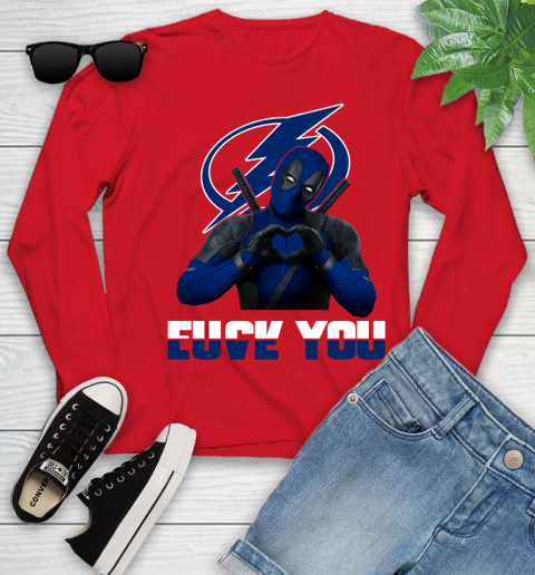 NHL Tampa Bay Lightning Deadpool Love You Fuck You Hockey Sports Youth Long Sleeve 11