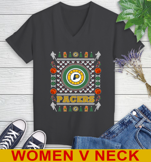 Indiana Pacers Merry Christmas NBA Basketball Loyal Fan Women's V-Neck T-Shirt 8