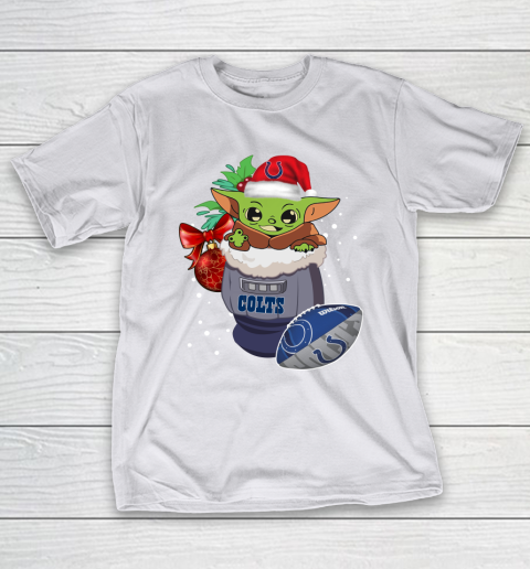Indianapolis Colts Christmas Baby Yoda Star Wars Funny Happy NFL T-Shirt 12