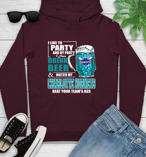 NBA Drink Beer and Watch My Charlotte Hornets Beat Your Team' Ass Youth Hoodie 7