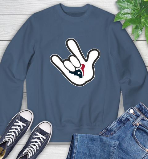Houston Texans NFL Football Mickey Rock Hand Disney Sweatshirt 7