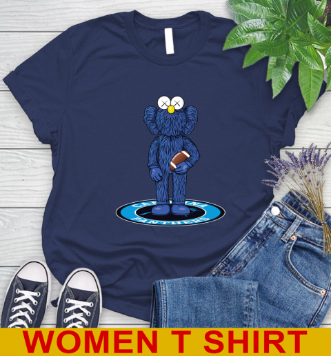 NFL Football Carolina Panthers Kaws Bff Blue Figure Shirt Women's T-Shirt 12