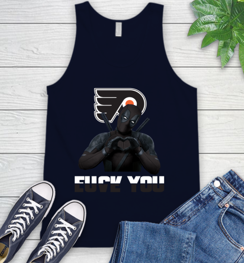 NHL Philadelphia Flyers Deadpool Love You Fuck You Hockey Sports Tank Top 2
