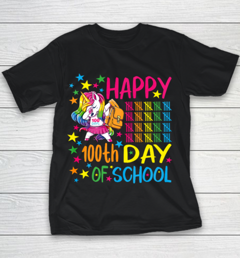 Happy 100th Day Of School Unicorn Youth T-Shirt