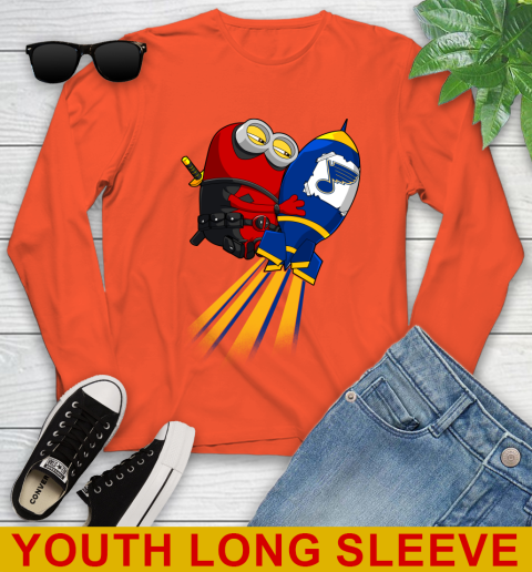 NHL Hockey St.Louis Blues Deadpool Minion Marvel Shirt Youth Long Sleeve 3