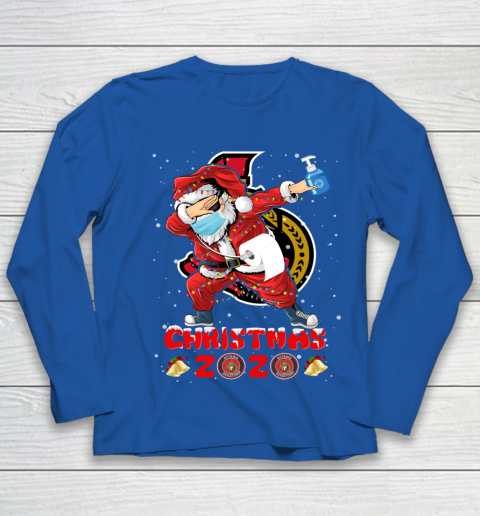 Ottawa Senators Funny Santa Claus Dabbing Christmas 2020 NHL Youth Long Sleeve 7